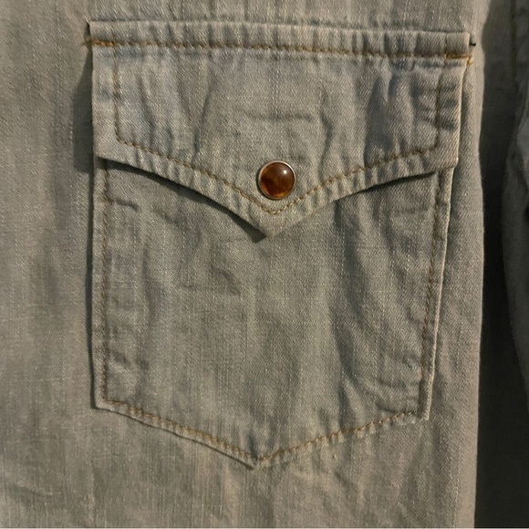 Saint Laurent Chambray Button Down Ruffle Collar - Picture 3 of 7